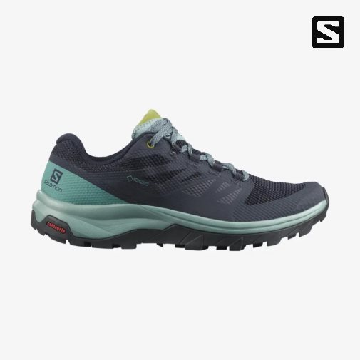 Black / Turquoise Salomon Outline GTX Women's Hiking Shoes | IE SY3965